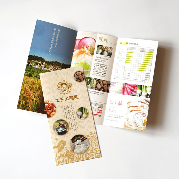 農産物紹介三つ折パンフレット